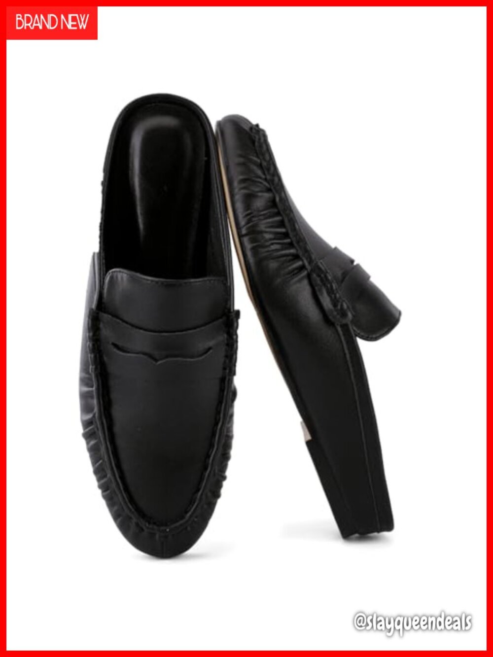 Faux Suede Penny Loafers Mules Flat Round Toe Slip On Shoes